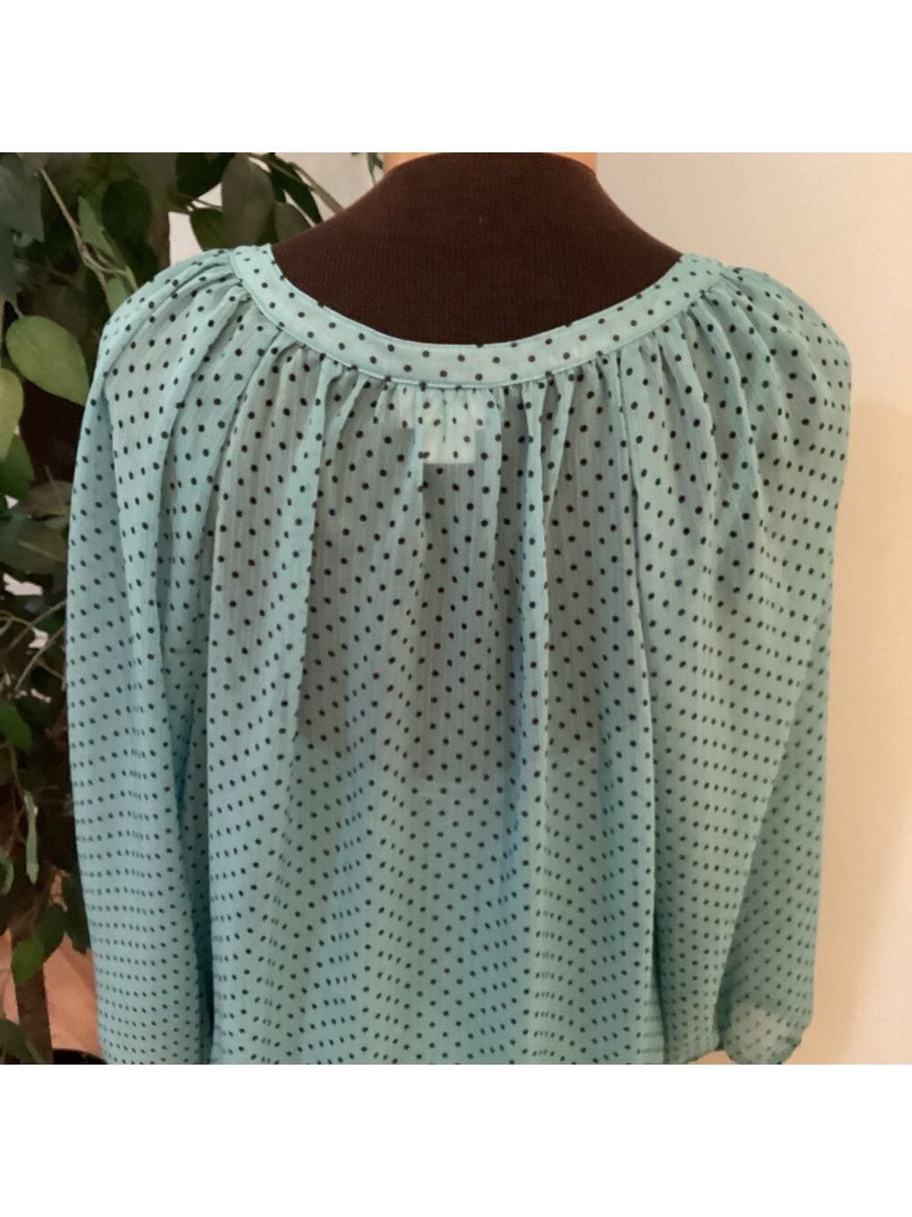 Liz Claiborne Woman’s XL blouse with matching cami tealish green with bl… - Picture 4 of 15